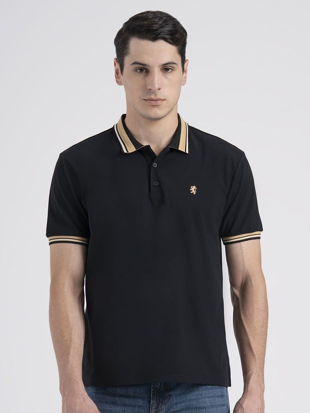 Red Tape Men Jacquard High Stretch Polo Collar T-Shirt - view 1