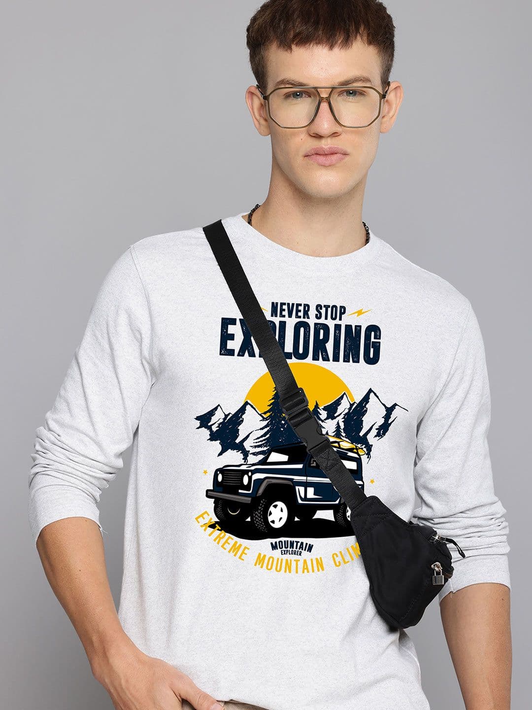 R.Code by The Roadster Life Co. R.Code by The Roadster Lifestyle Co. Men Graphic Printed Round Neck Cotton T-shirt - view 1