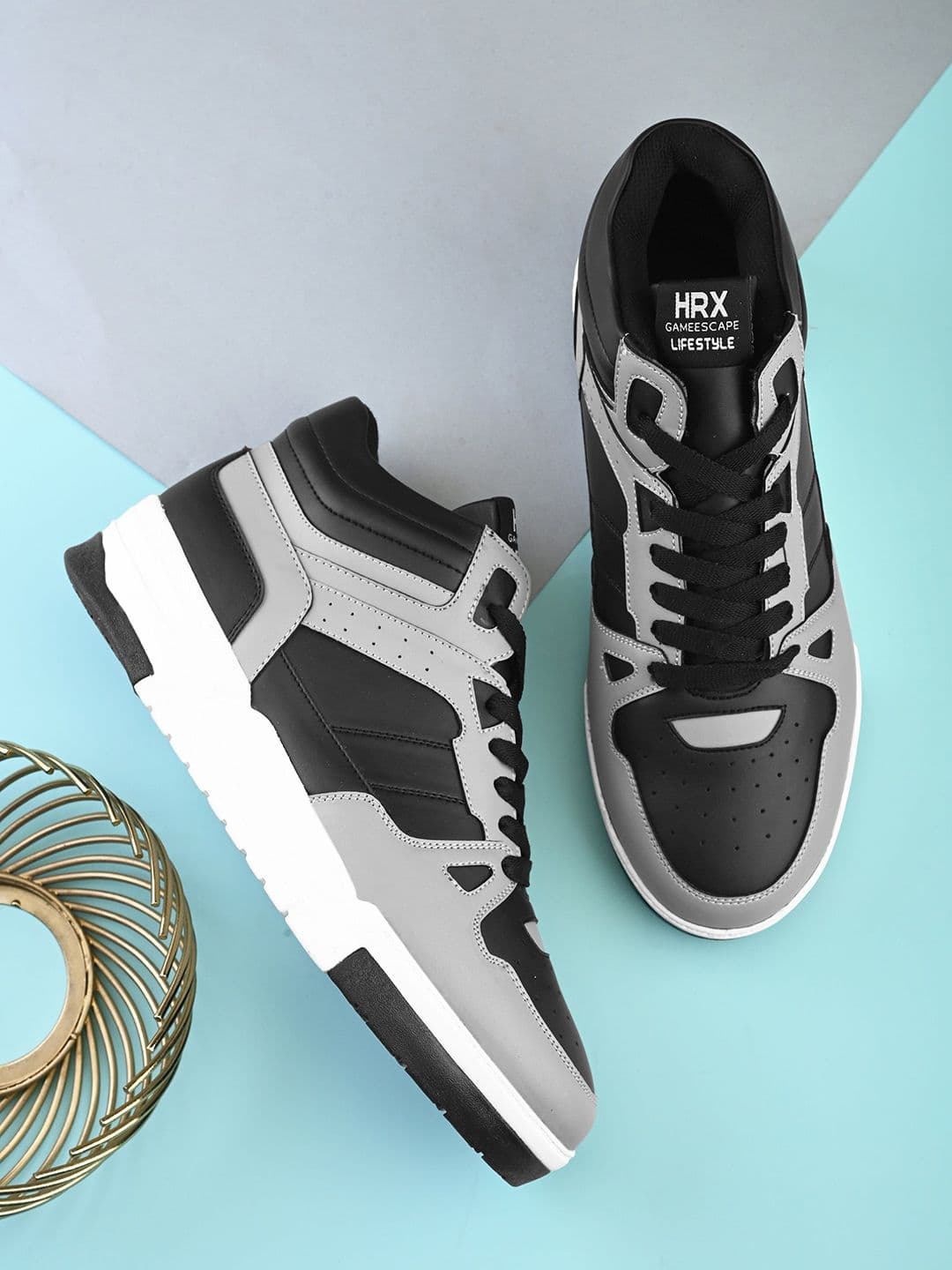 HRX by Hrithik Roshan Men Colourblocked PU High-Top Sneakers - view 1