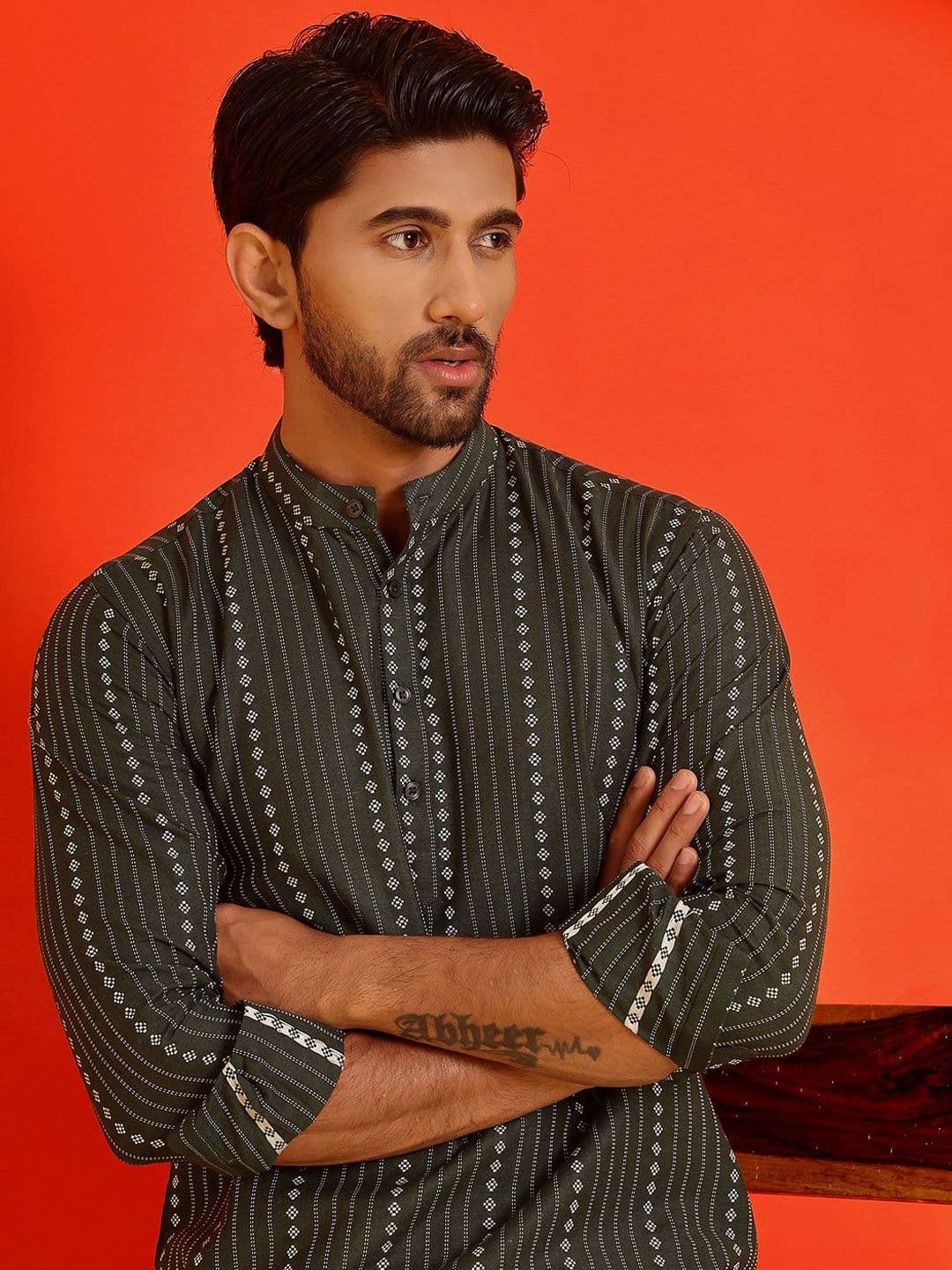 Anouk Men Geometric Kurta - view 1