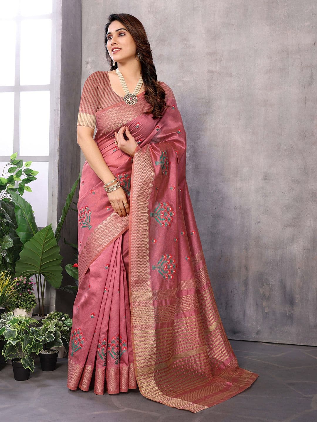 Moda Rapido Floral Embroidered Kanjeevaram Saree - view 1