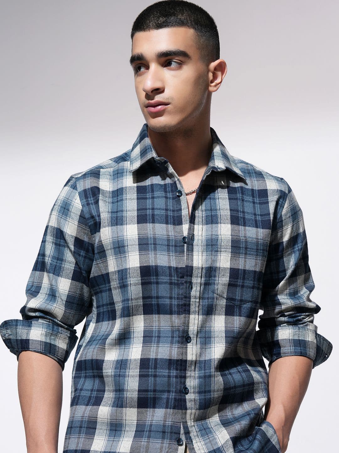 HIGHLANDER Men Comfort Slim Fit Opaque Checked Casual Shirt - view 1