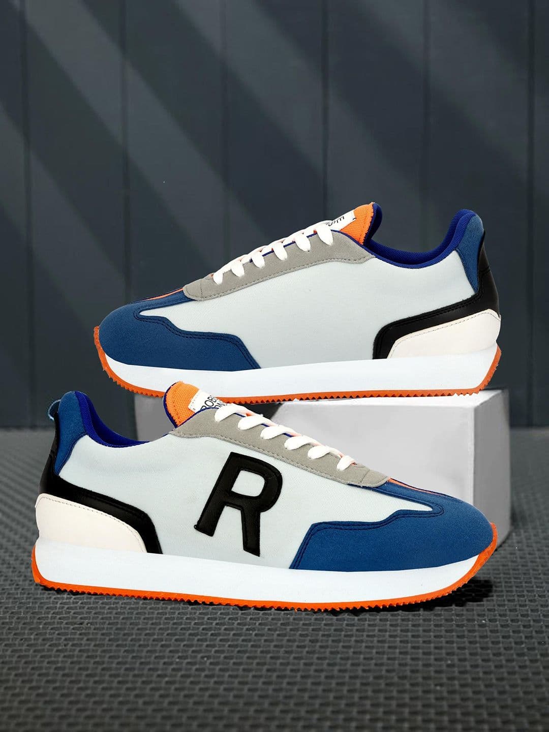 Robbie Jones Colourblocked Round Toe PU Sneakers - view 1