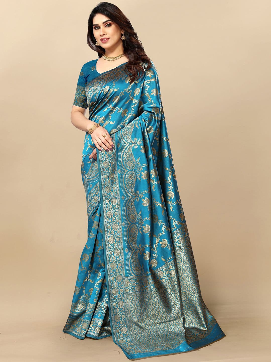 Moda Rapido Woven Design Silk Blend Banarasi Saree - view 1