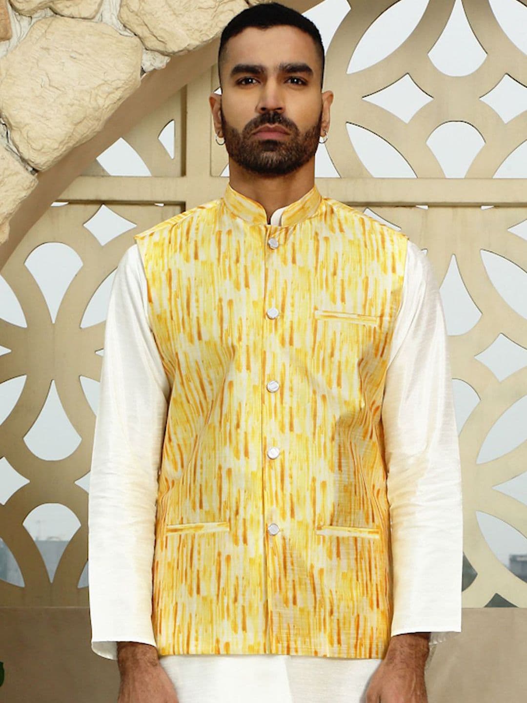 KRAFT INDIA Tie-Dye Printed Nehru Jacket - view 1