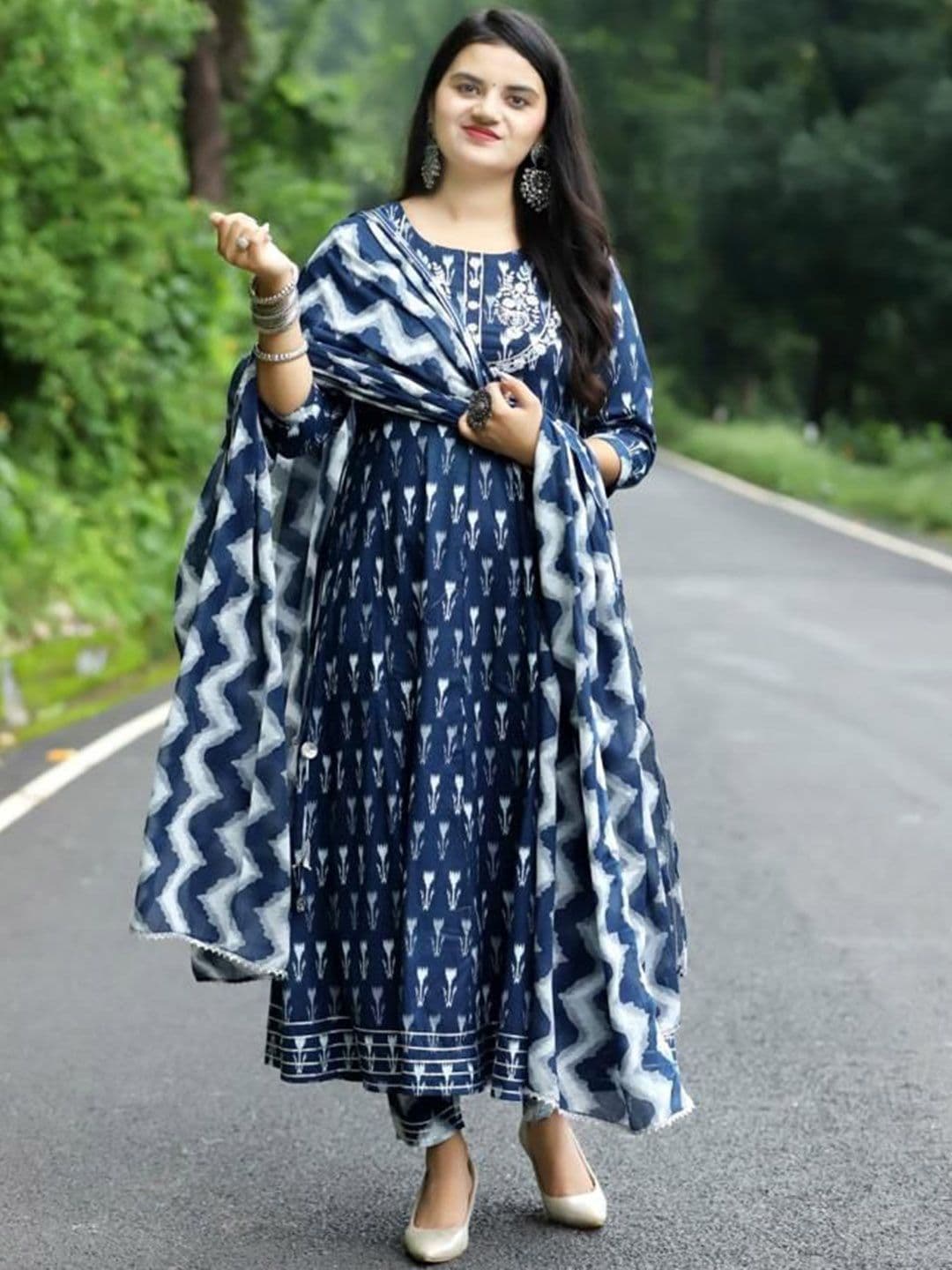 BAESD Women Embroidered Regular Kurta with Trousers & With Dupatta - view 1