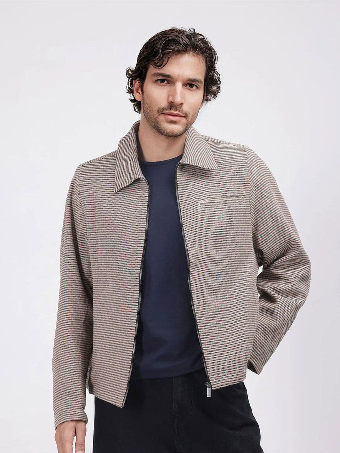 RARE RABBIT Men Checked Open Front Jacket - view 1