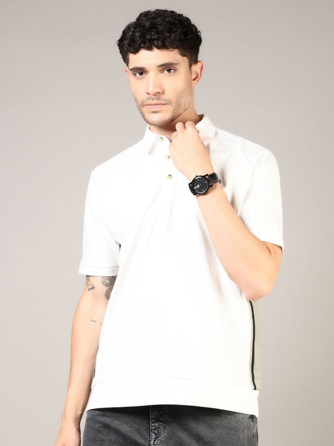 V-Mart Men Printed Polo Collar T-shirt - view 1