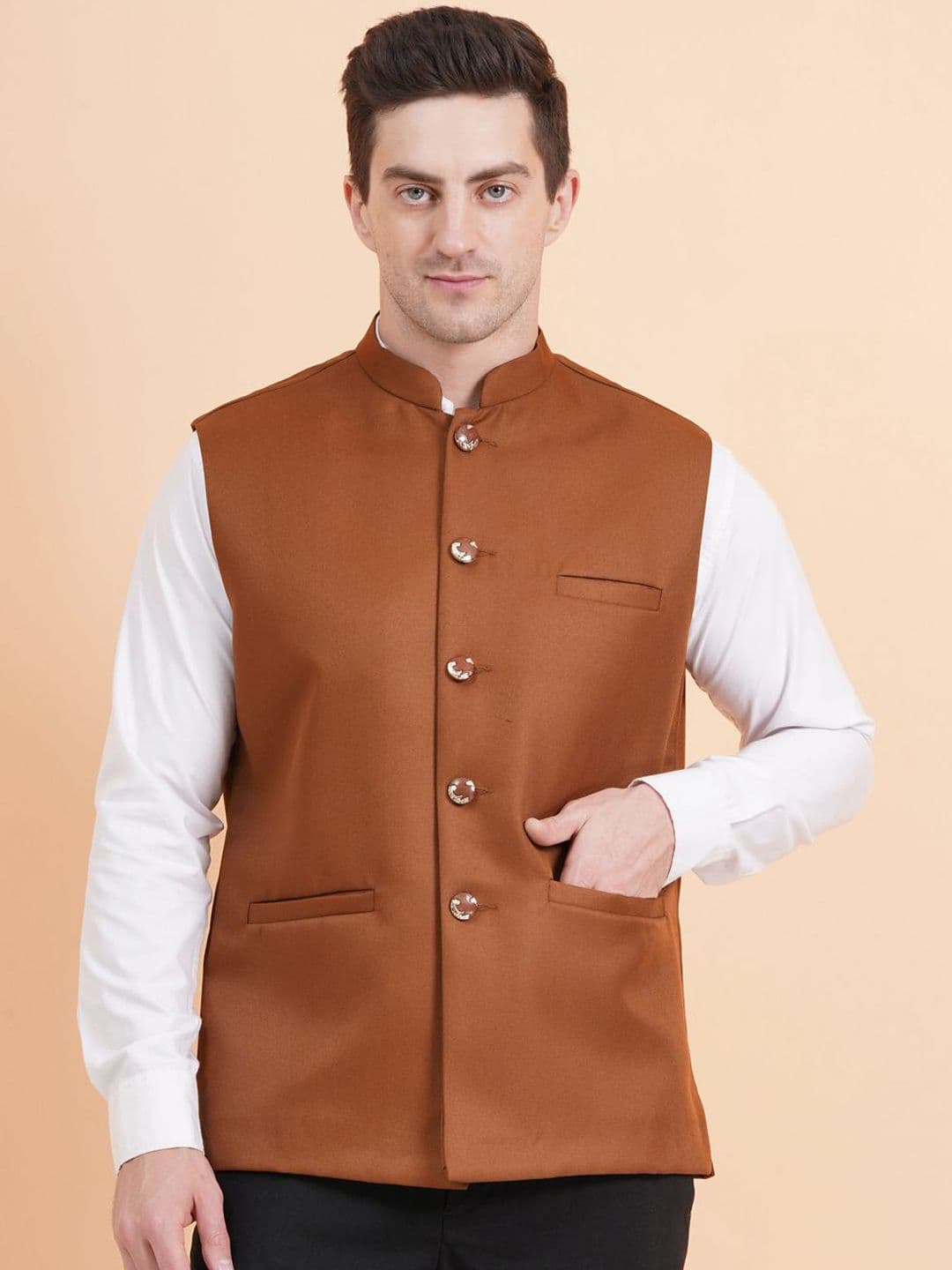 SG LEMAN Mandarin Collar Nehru Jacket - view 1