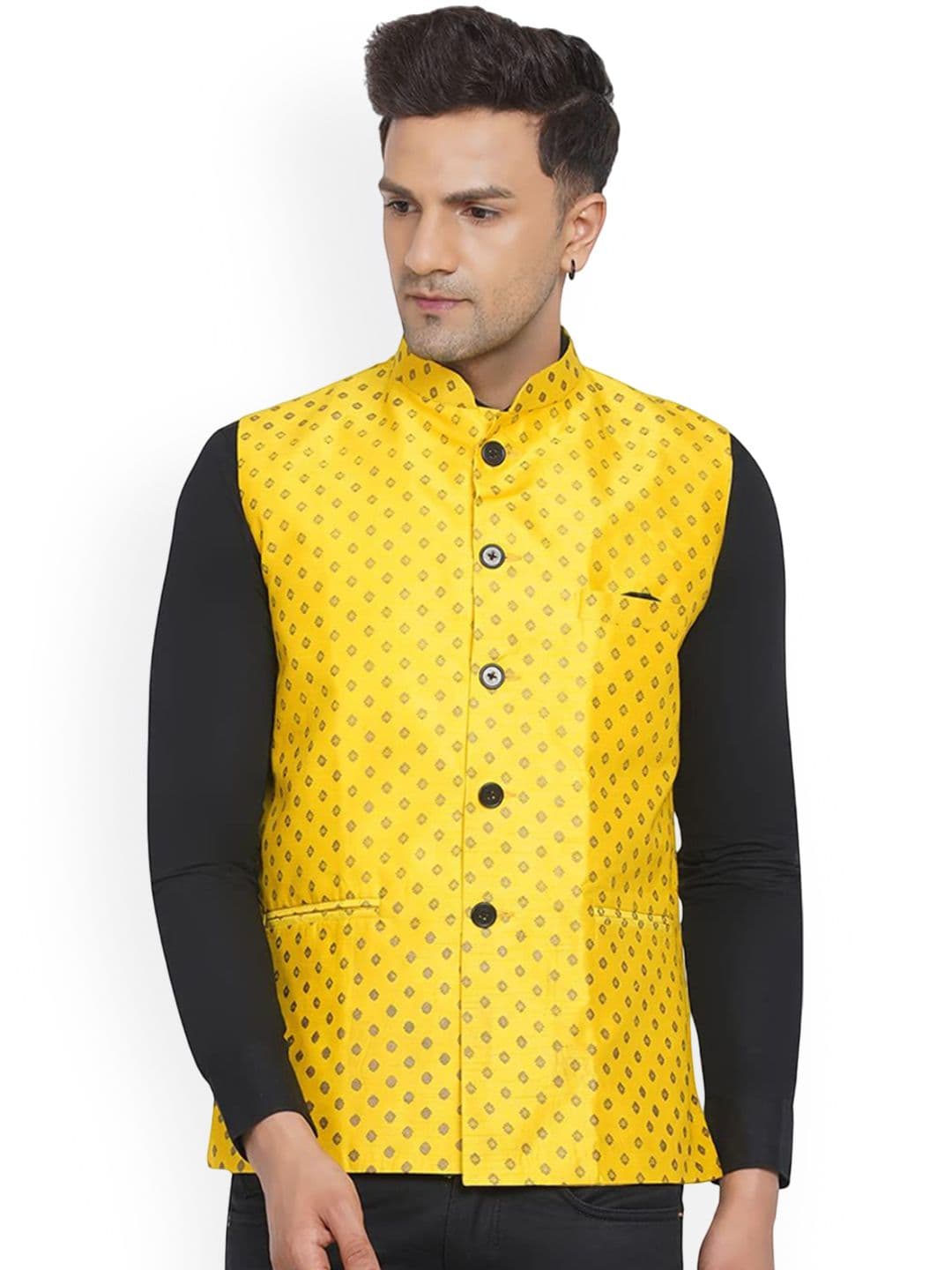 VEERA PARIDHAAN Printed BrocadeNehru Jacket - view 1