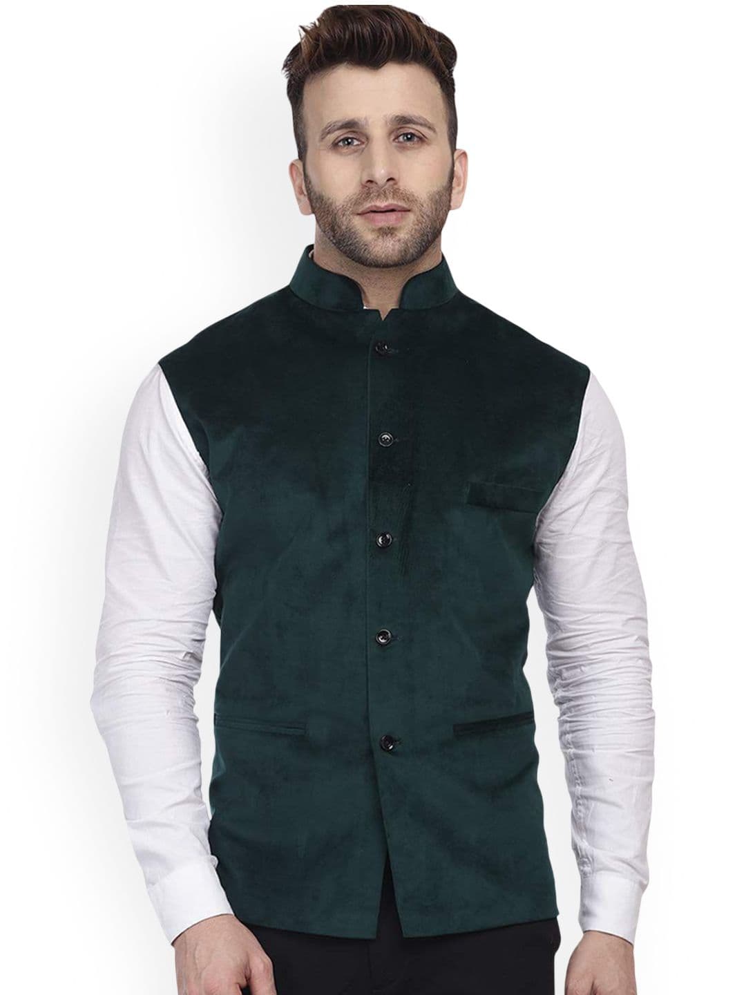VEERA PARIDHAAN Chinese Collar Nehru Jackets - view 1