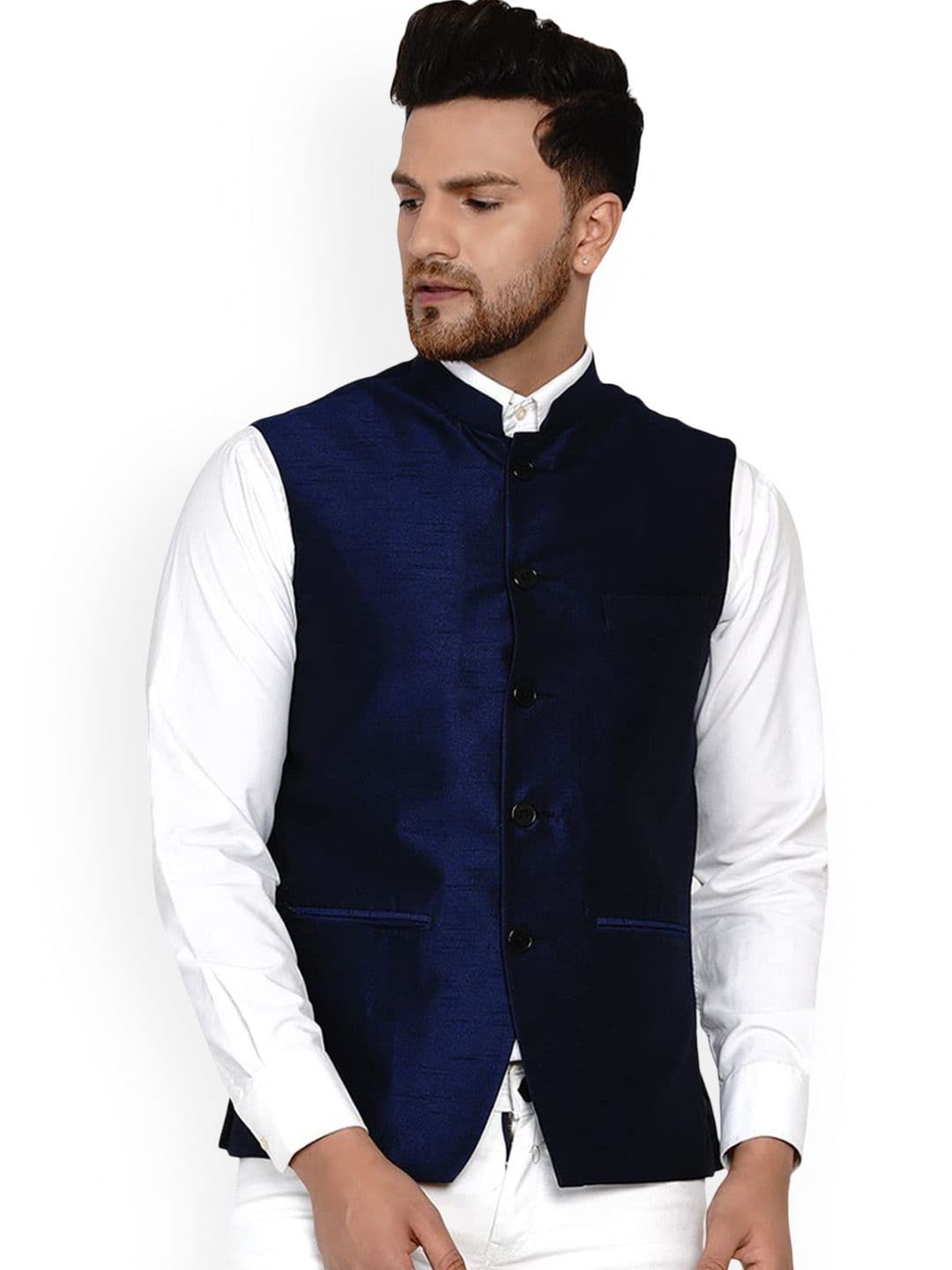 VEERA PARIDHAAN Banarasi Mandarin Collar Nehru Jacket - view 1