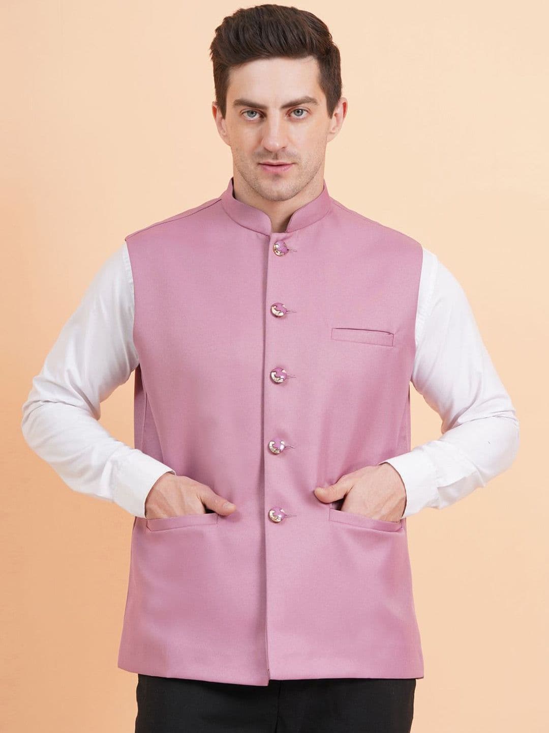 SG LEMAN Mandarin Collar Nehru Jacket - view 1