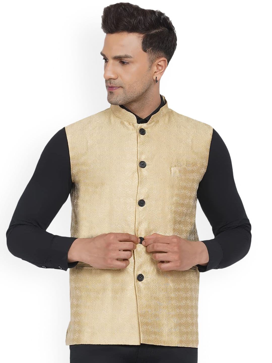 VEERA PARIDHAAN Printed Nehru Jacket - view 1