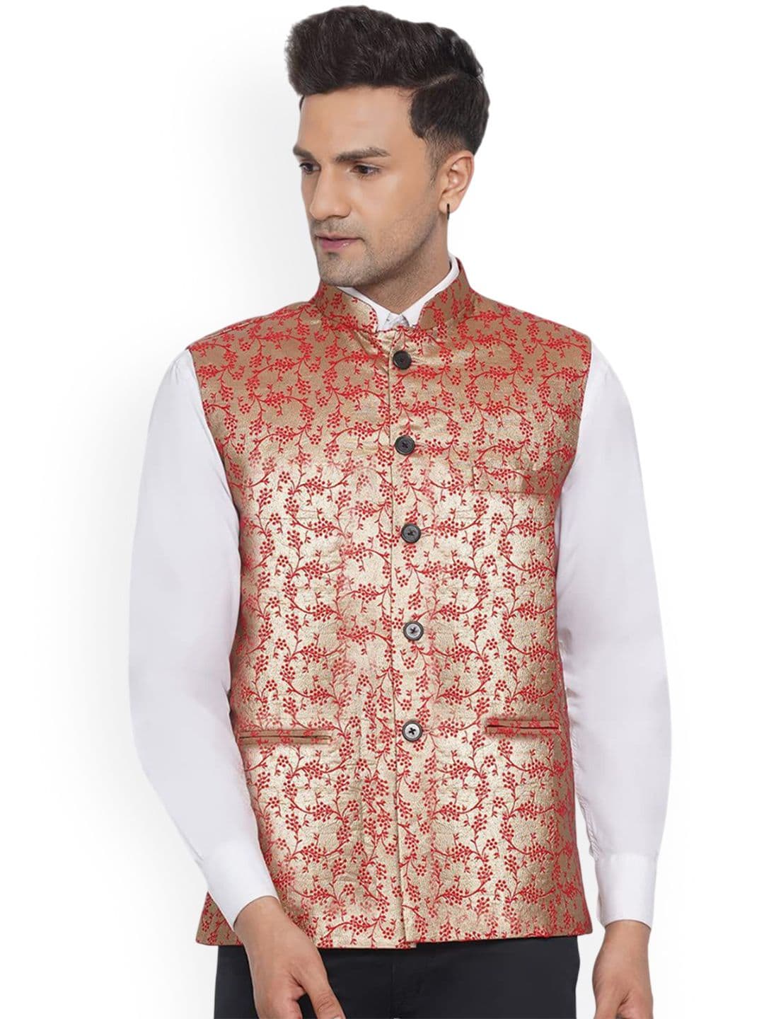 VEERA PARIDHAAN Printed Nehru Jacket - view 1