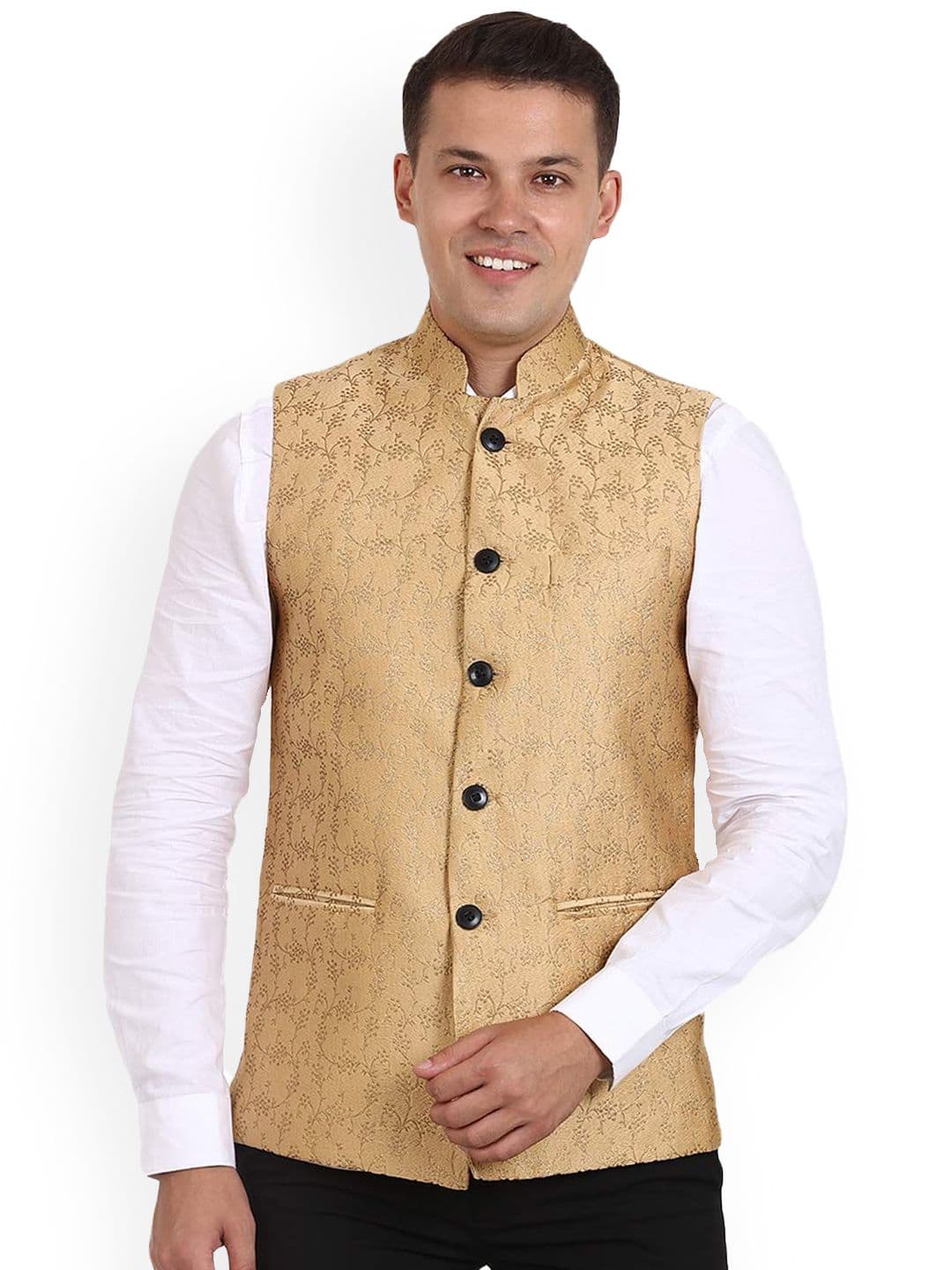 VEERA PARIDHAAN Banarsi Printed Mandarin Collar Nehru Jacket - view 1