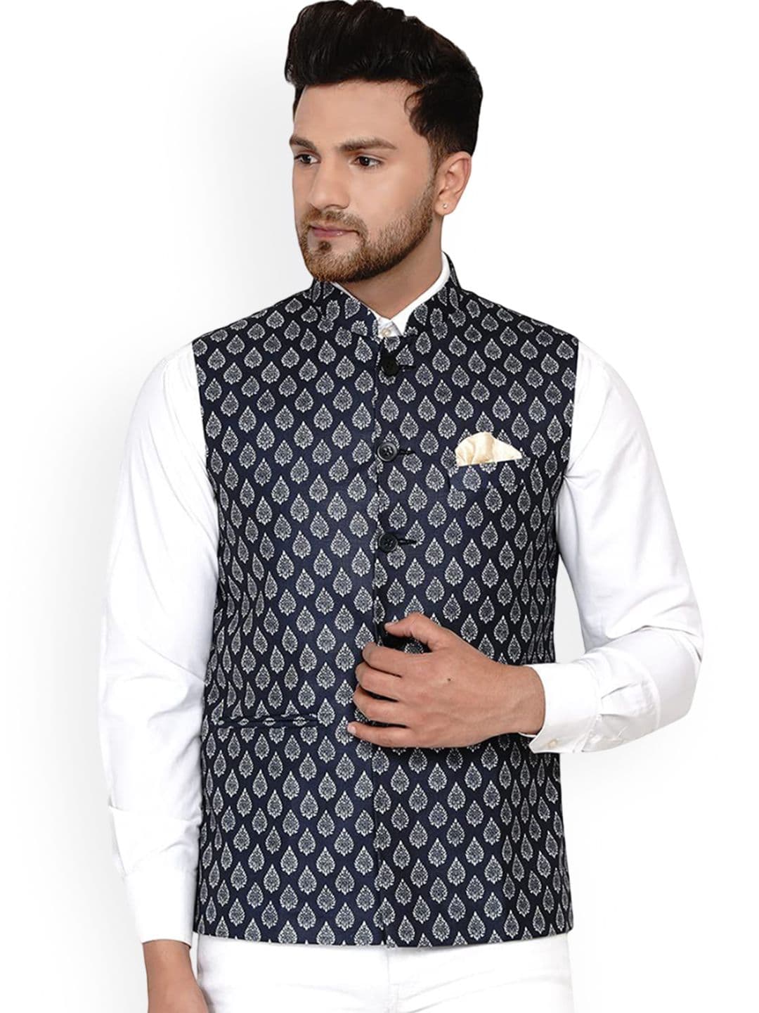 VEERA PARIDHAAN Printed Nehru Jacket - view 1