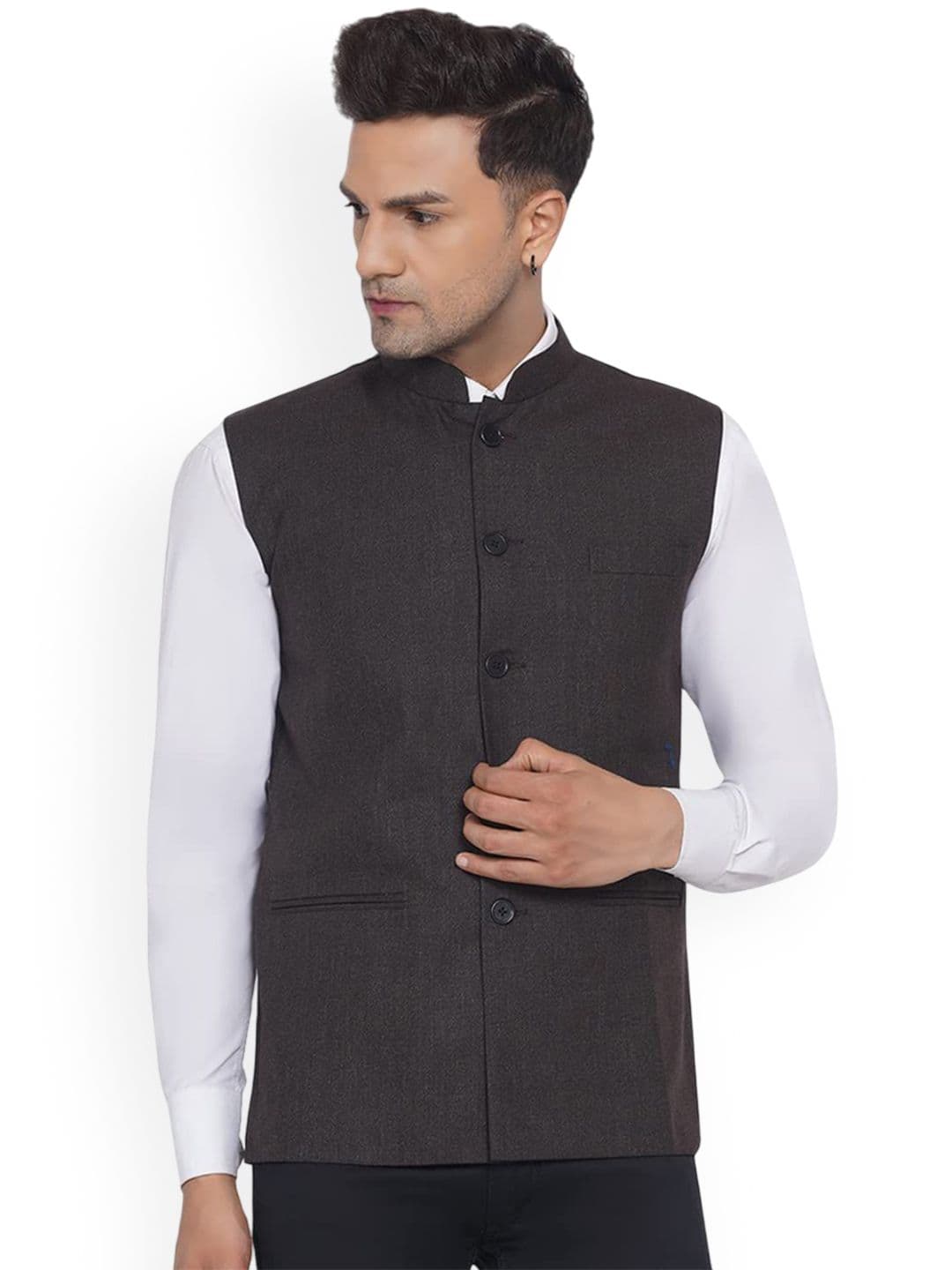 VEERA PARIDHAAN Nehru Cotton Jacket - view 1