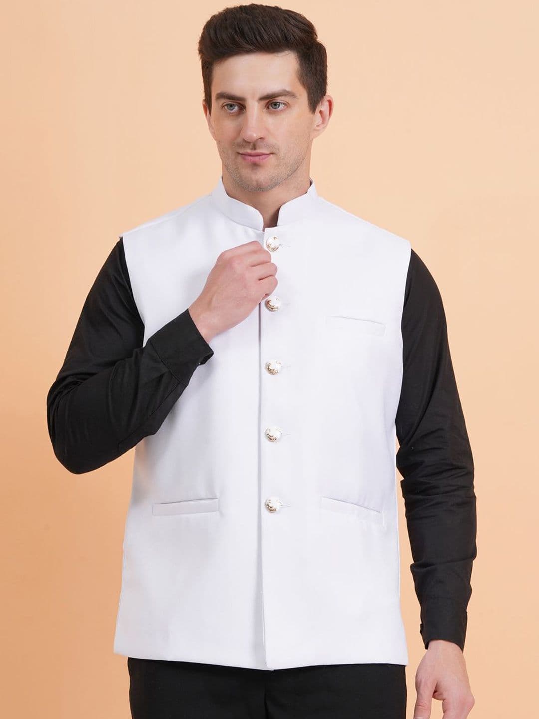SG LEMAN Mandarin Collar Nehru Jacket - view 1