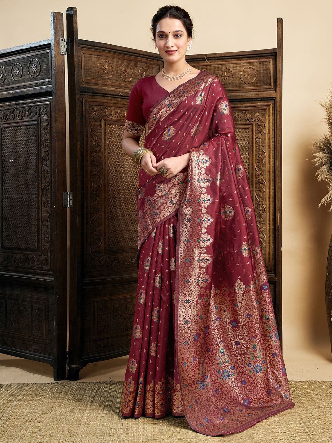 HERE&NOW Woven Design Zari Banarasi Saree - view 1