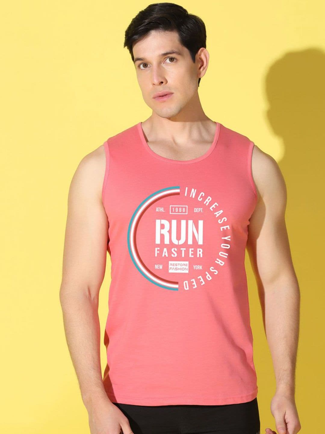 WOOSTRO Printed Gym Innerwear Vest VWS26 RUN PEACH - view 1