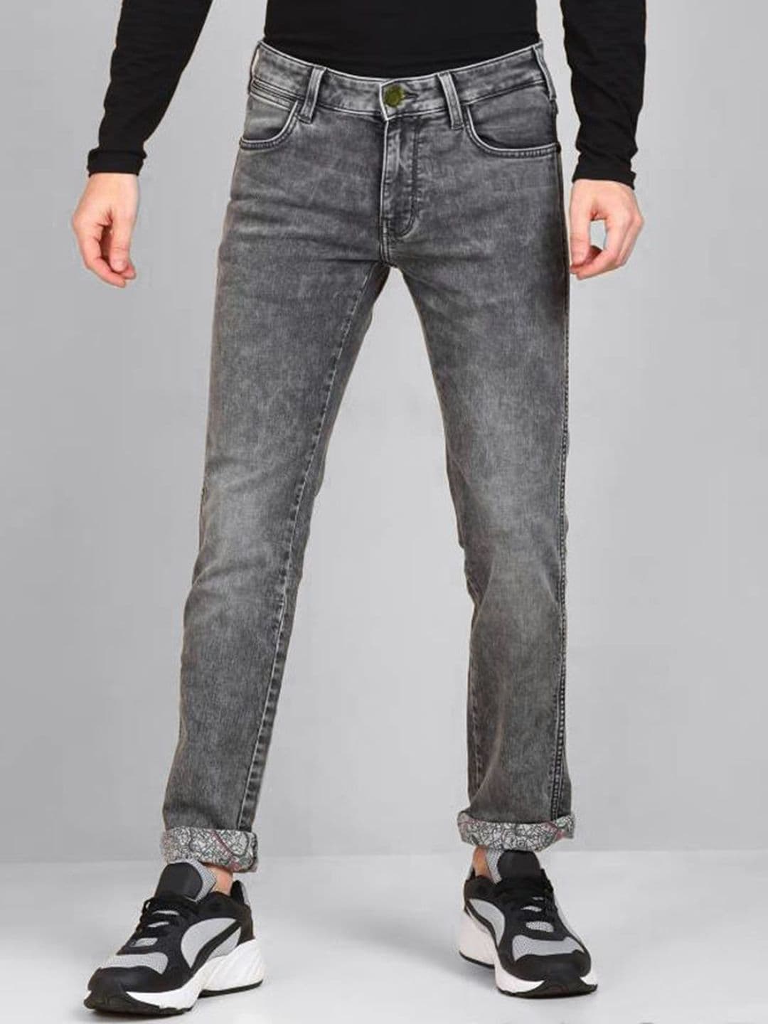 fineblu Men Slim Fit Low Distress Heavy Fade Stretchable Jeans - view 1