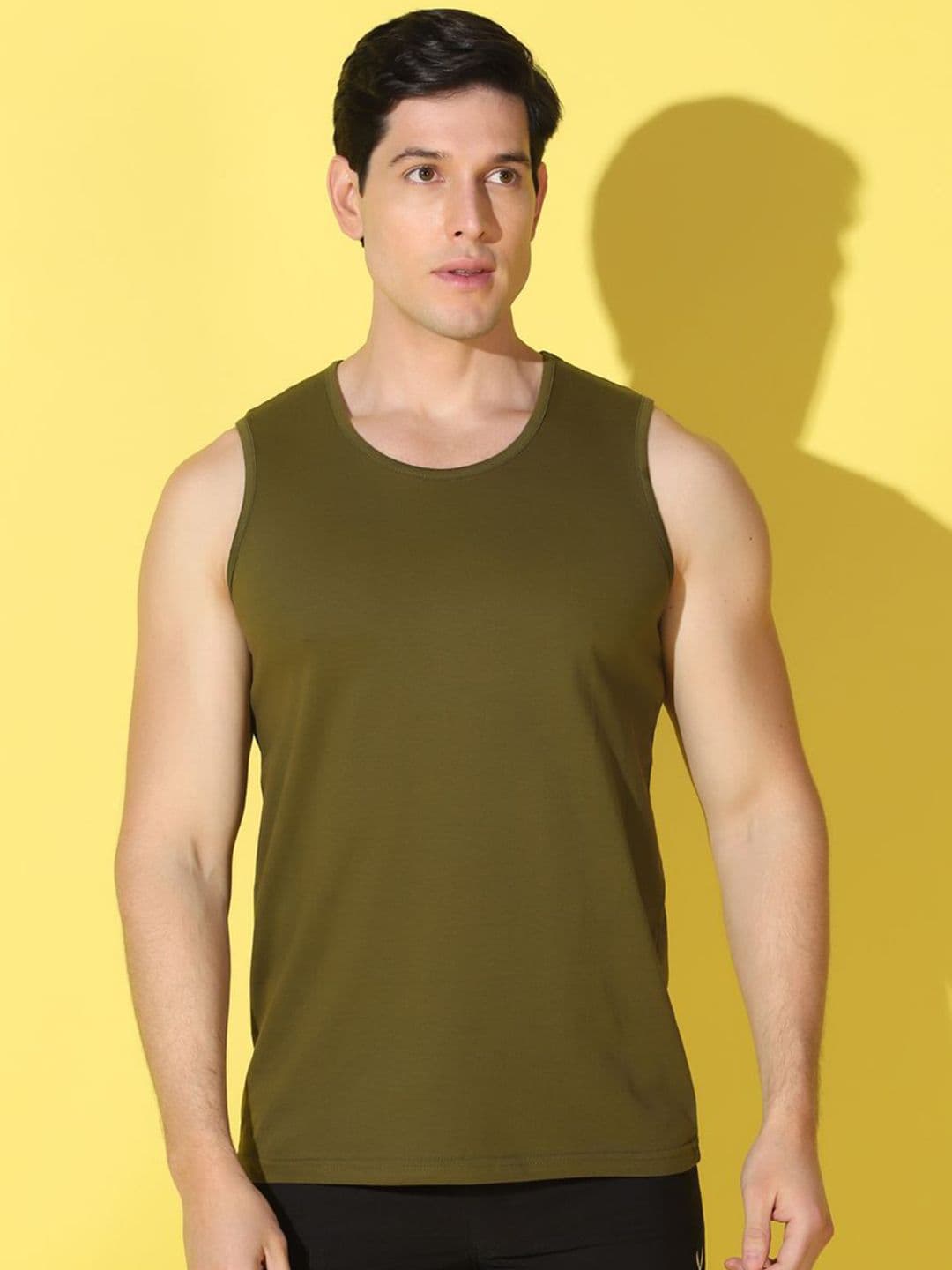 WOOSTRO Printed Gym Innerwear Vest VWS26 PLAIN OLIVE - view 1