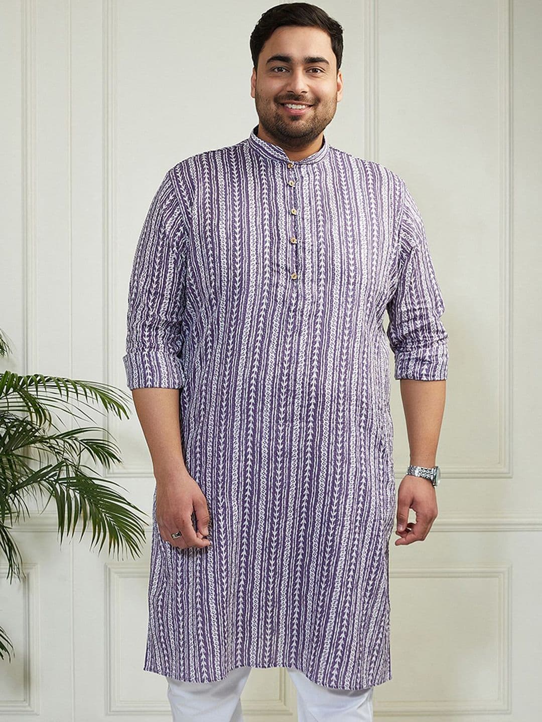 VASTRAMAY Men Jacquard Kurta - view 1