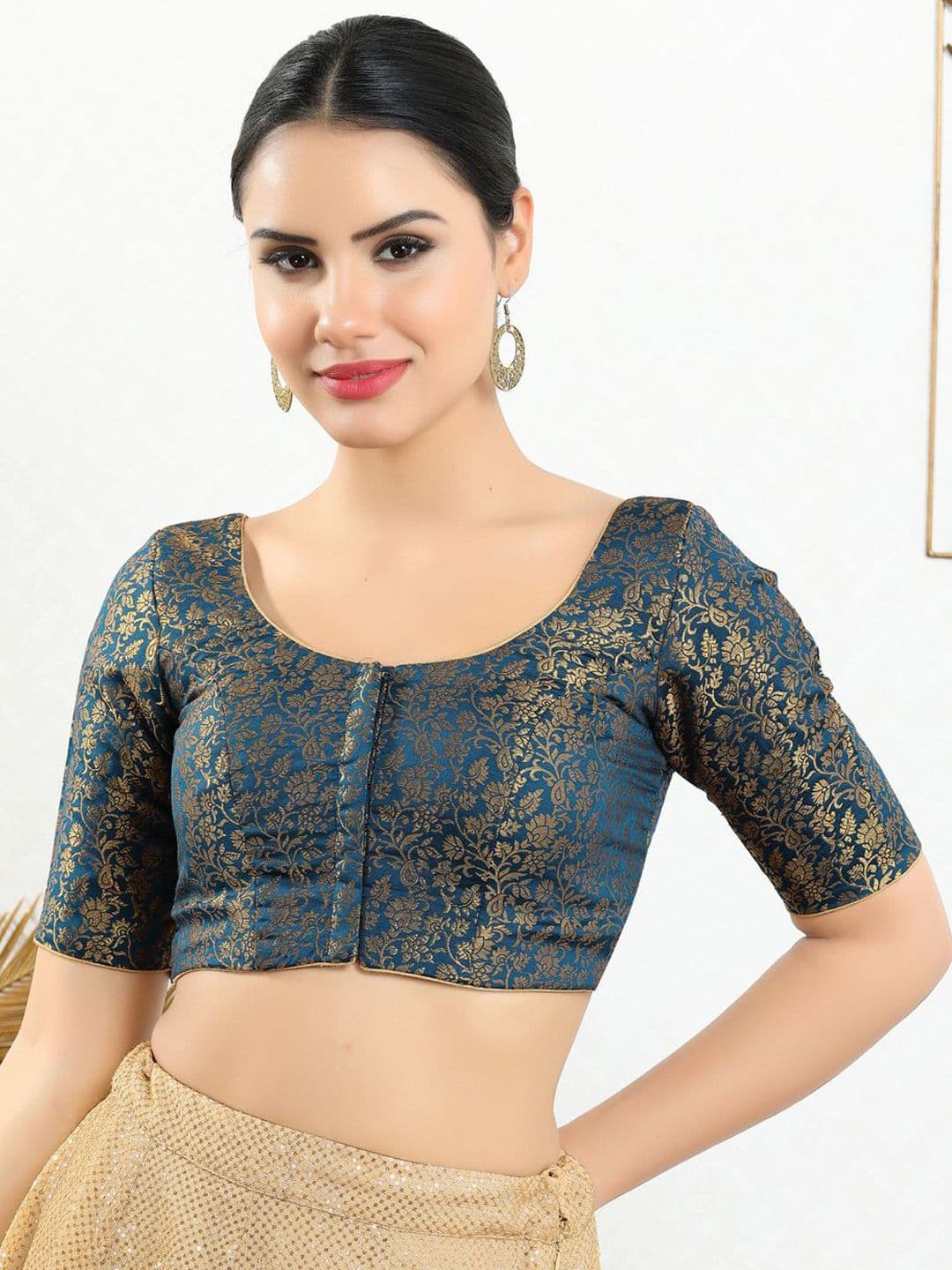 VAMAS - THE DESIGNER BLOUSES Round Neck Readymade Saree Blouse - view 1