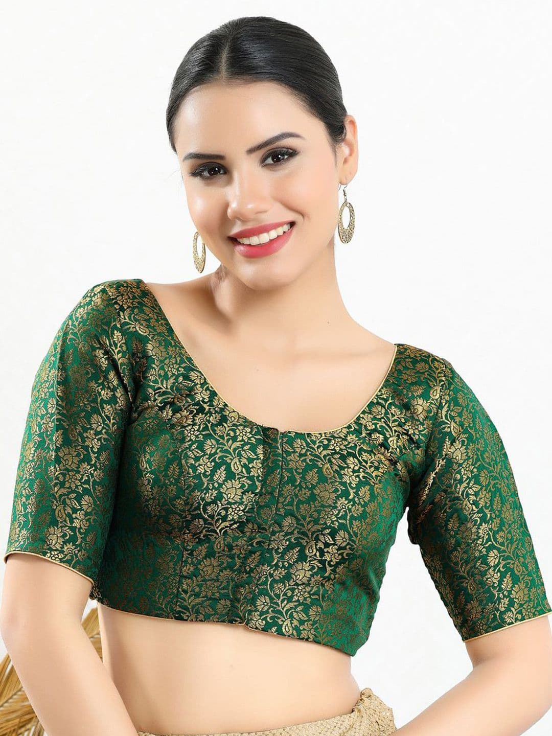 VAMAS - THE DESIGNER BLOUSES Round Neck Readymade Saree Blouse - view 1