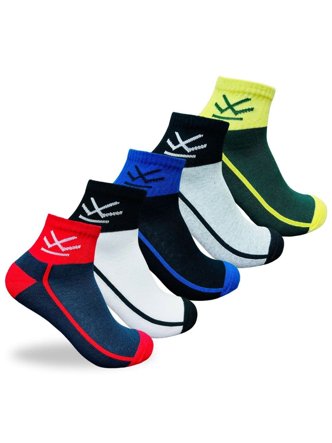 WROGN Unisex Pack Of 5 Assorted Ankle-Length Cotton Socks - view 1
