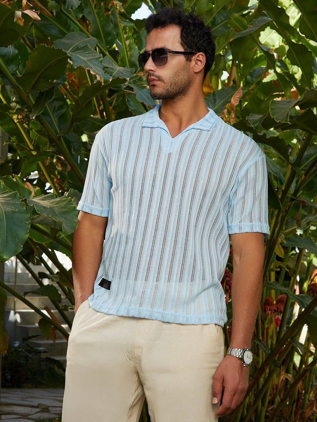 CAHOOT Men Polo Collar Drop-Shoulder Sleeves T-shirt - view 1