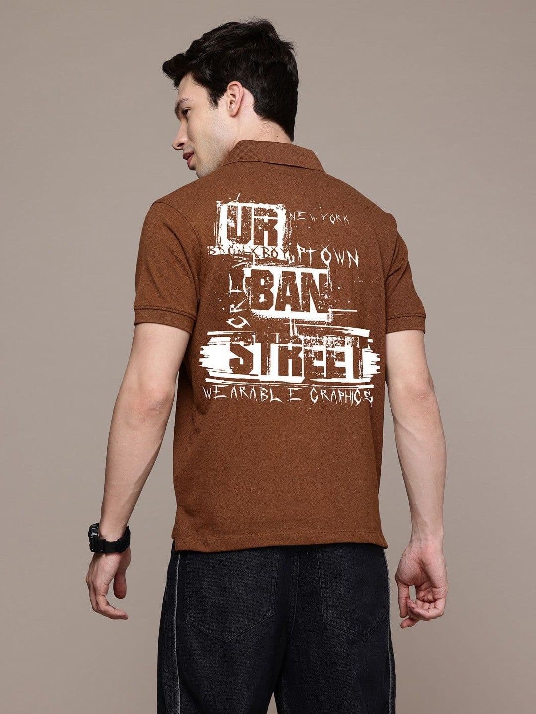 Moda Rapido Men Typography Printed Polo Collar Applique T-shirt - view 1