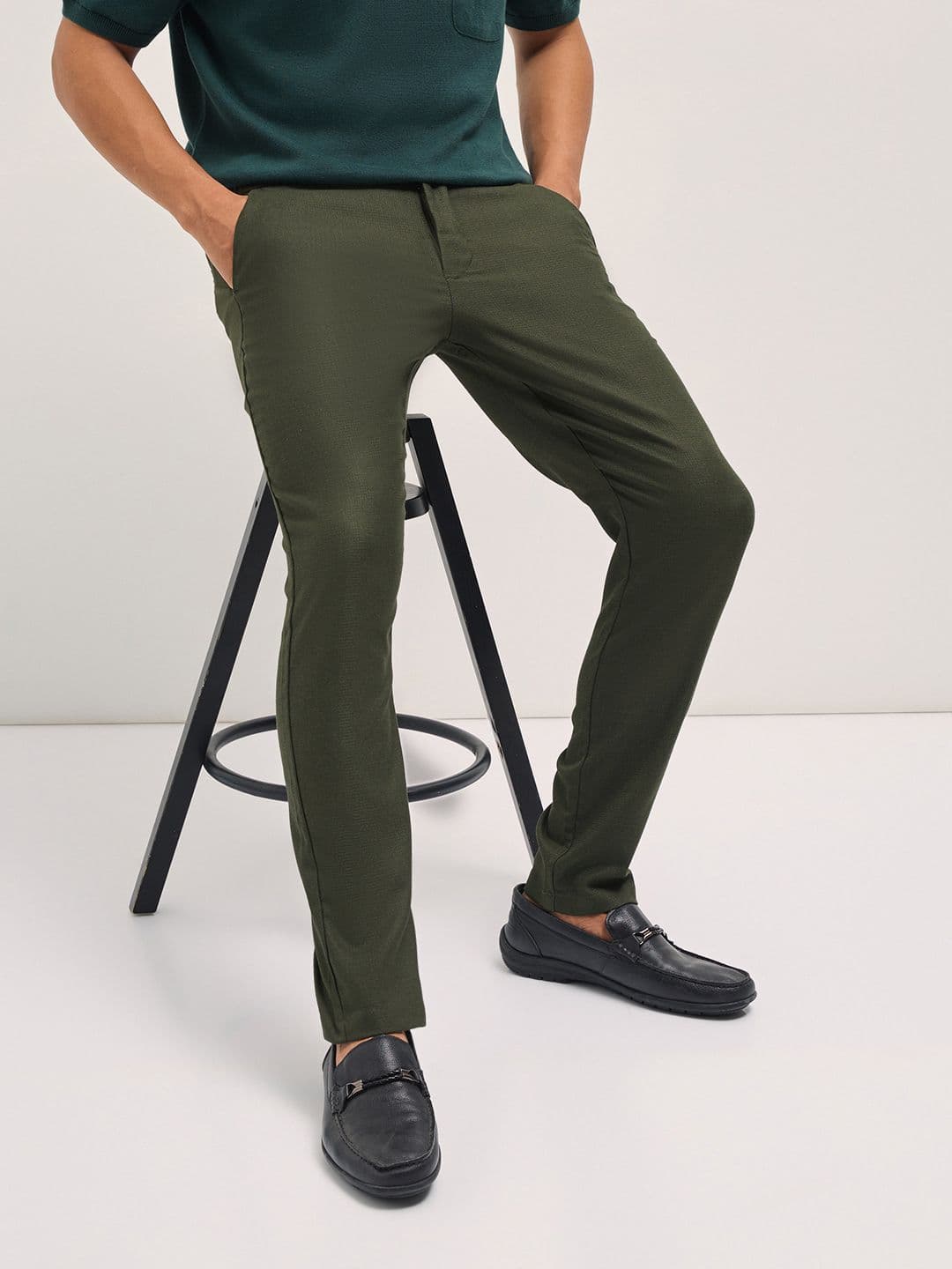 THE BEAR HOUSE Men Solid Slim Fit Formal Trouser - view 1