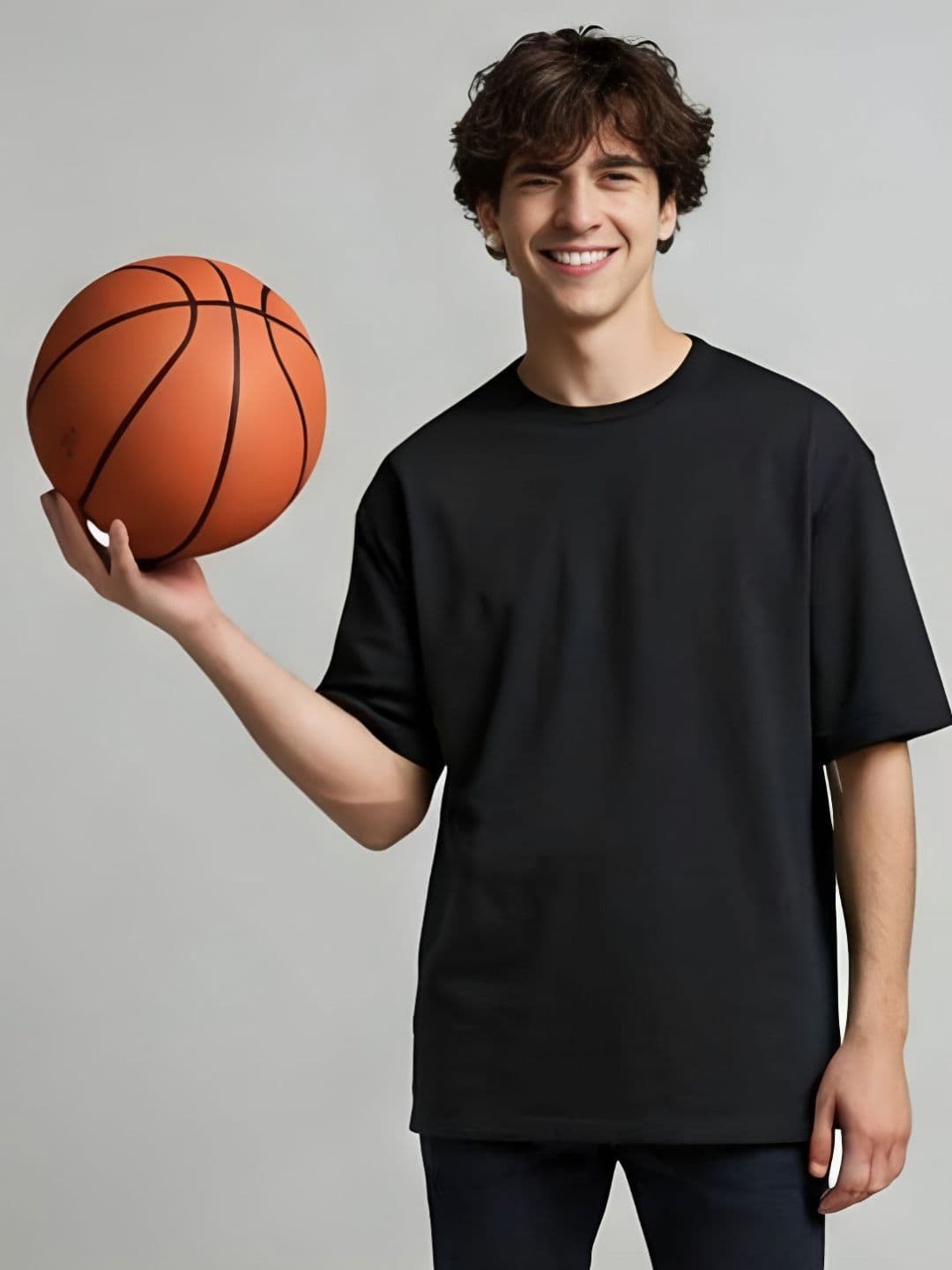 SMAN Round Neck Cotton Oversized T-shirt - view 1