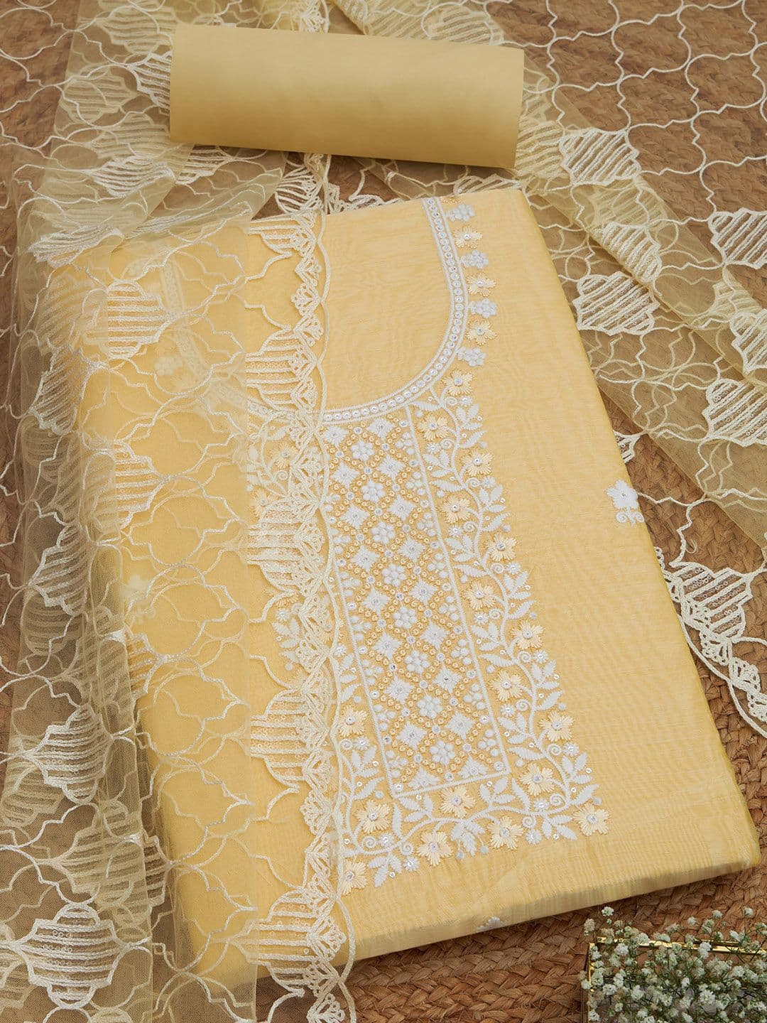 Soch Embroidered Unstitched Dress Material - view 1