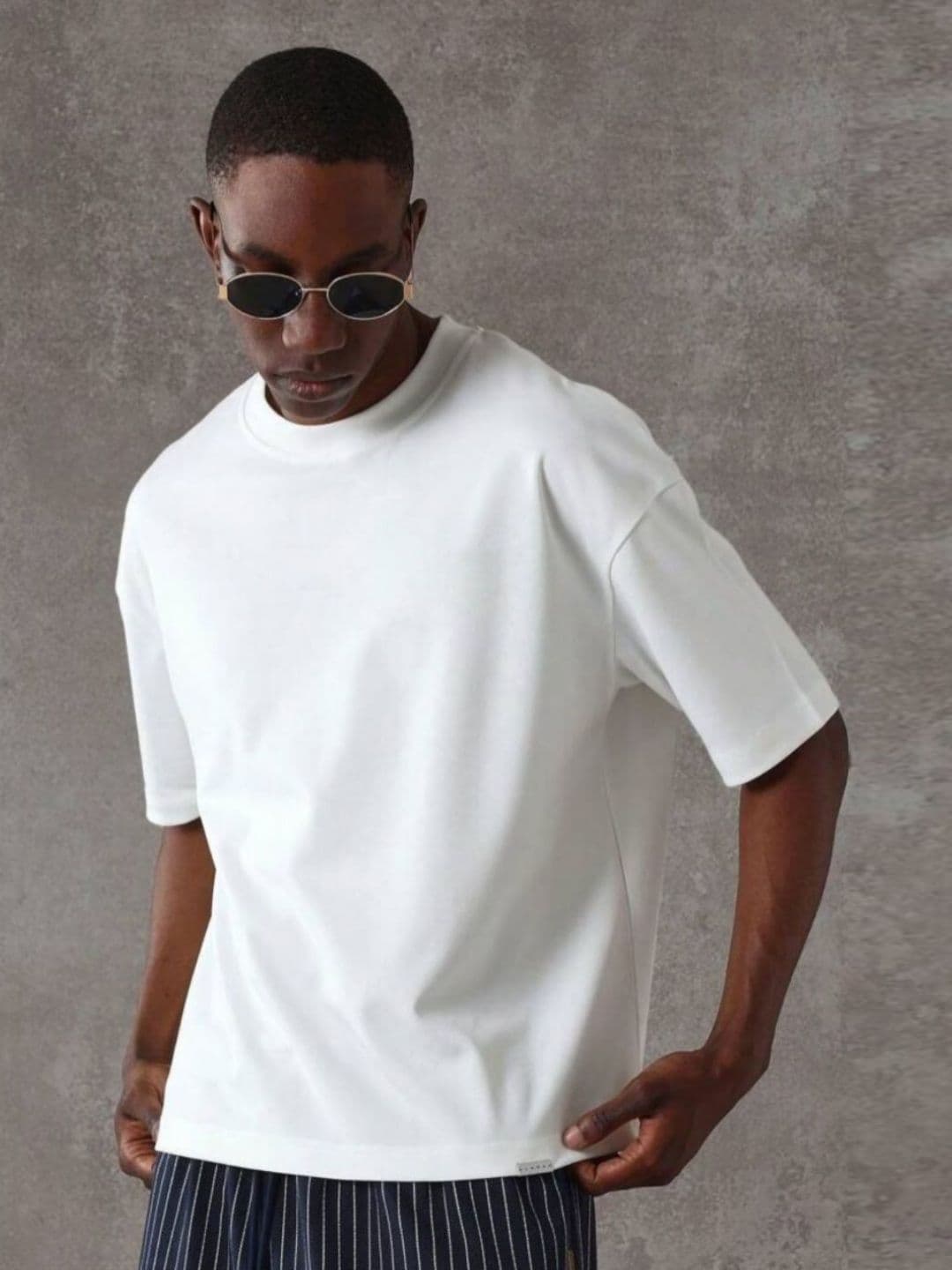 SMAN Men Oversized Cotton Drop-Shoulder T-shirt - view 1