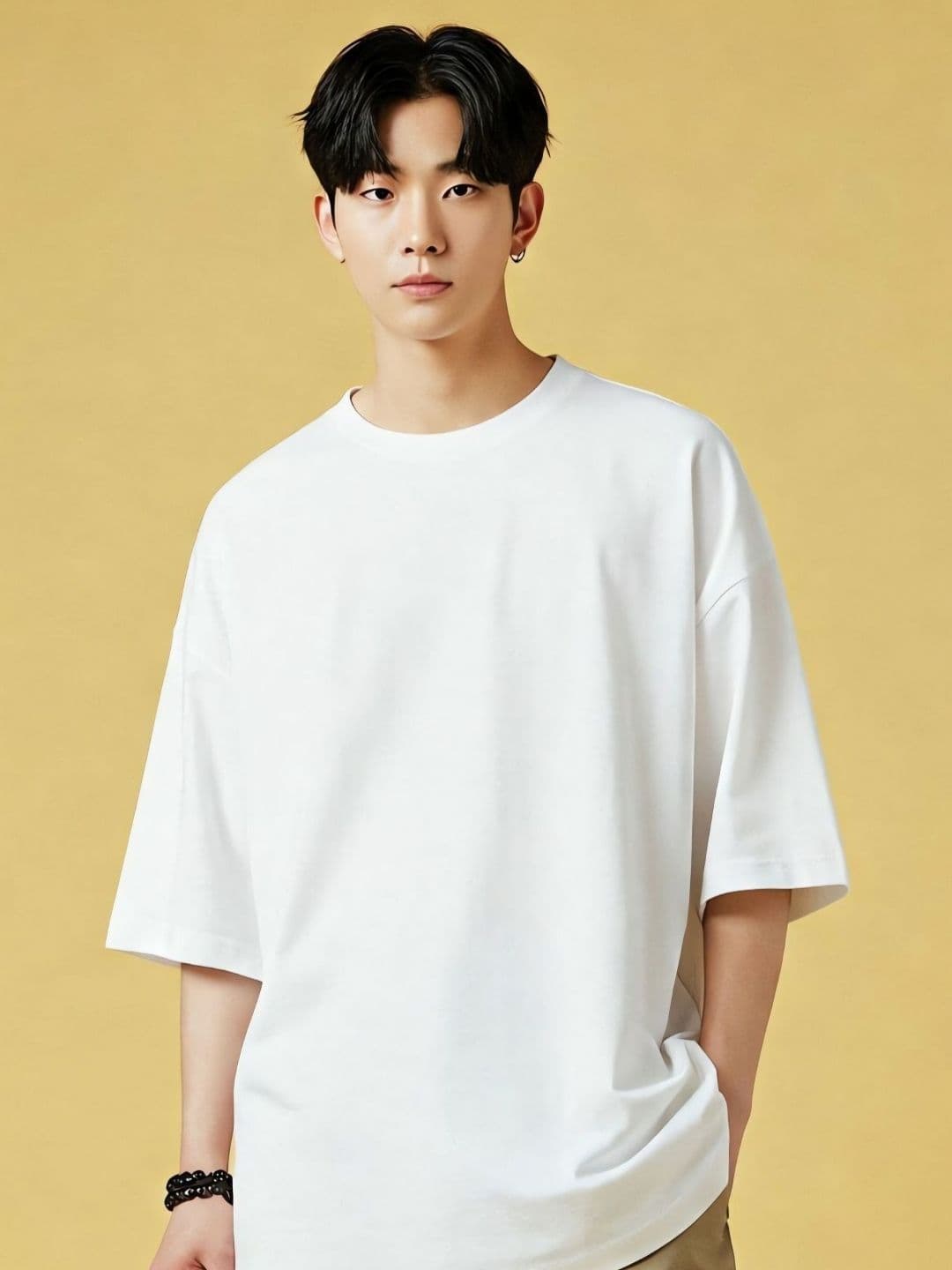 SMAN Oversized Round Neck Drop-Shoulder Cotton T-shirt - view 1