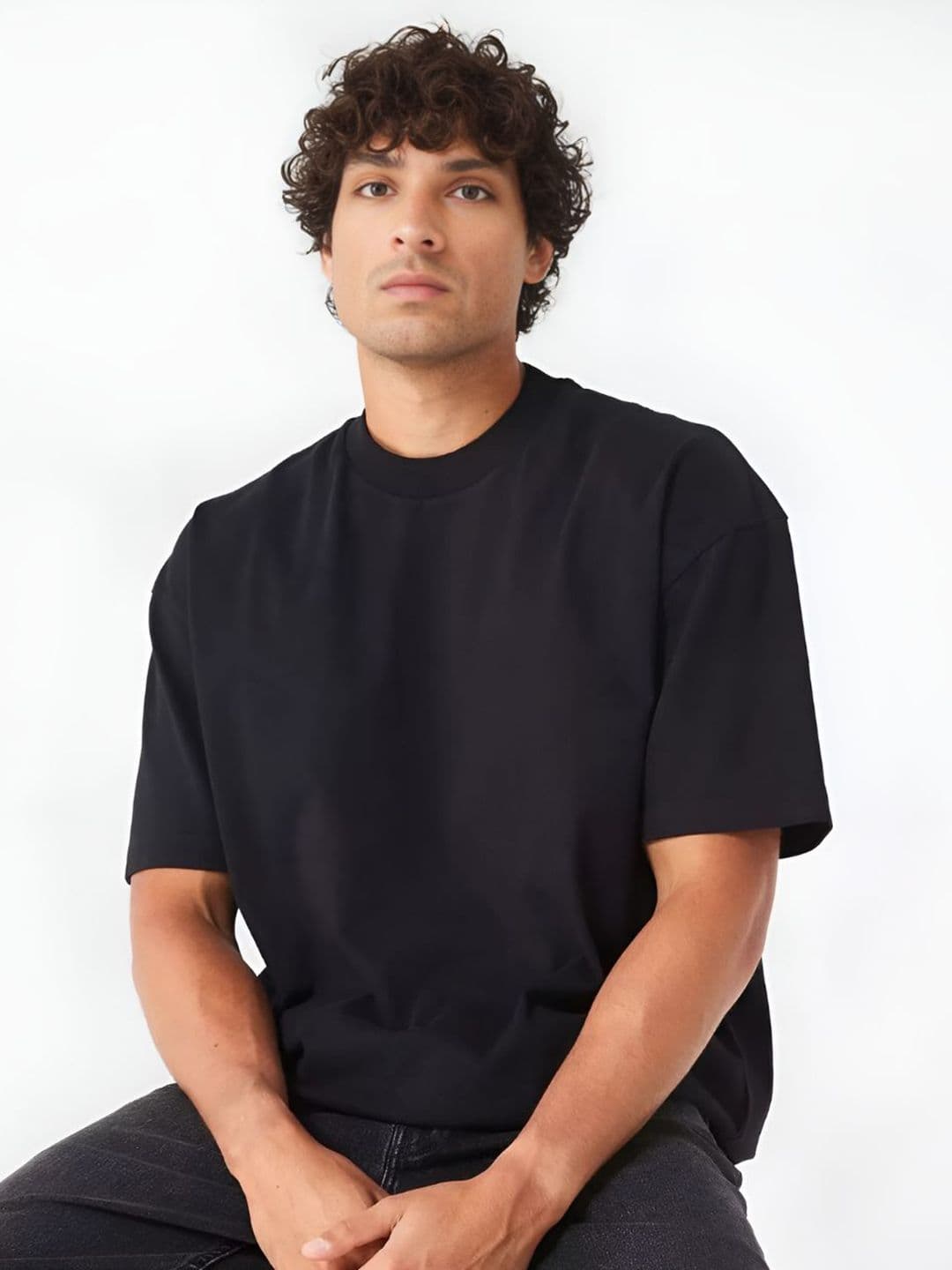 SMAN Oversized Round Neck Cotton T-shirt - view 1