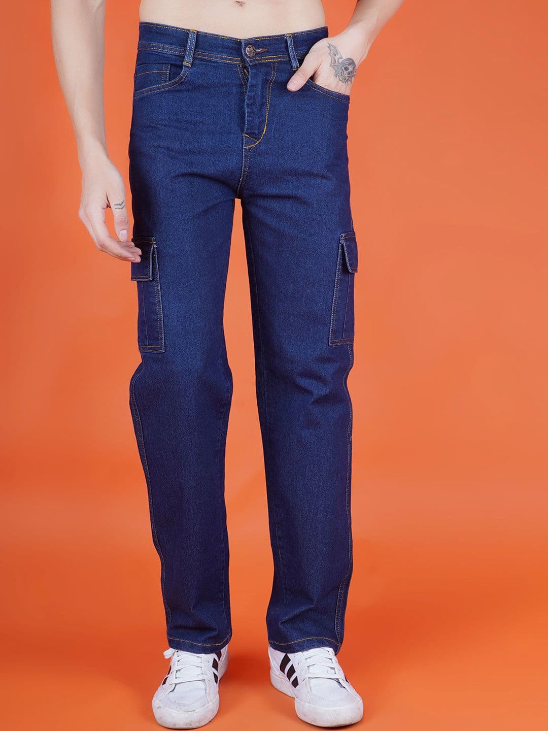 SZN Men Classic Mid-Rise Slim Fit Clean Look Stretchable Jeans - view 1