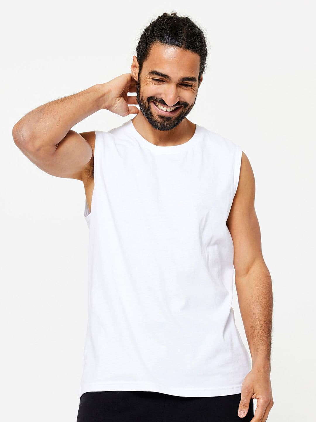 Decathlon Domyos - Men White Stretchable Fitness Tank Top - view 1