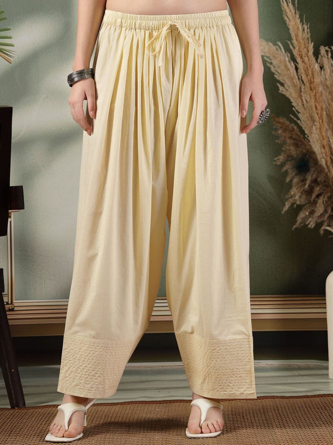 Clora Creation Women Solid Loose Fit Cotton Farshi Salwar - view 1