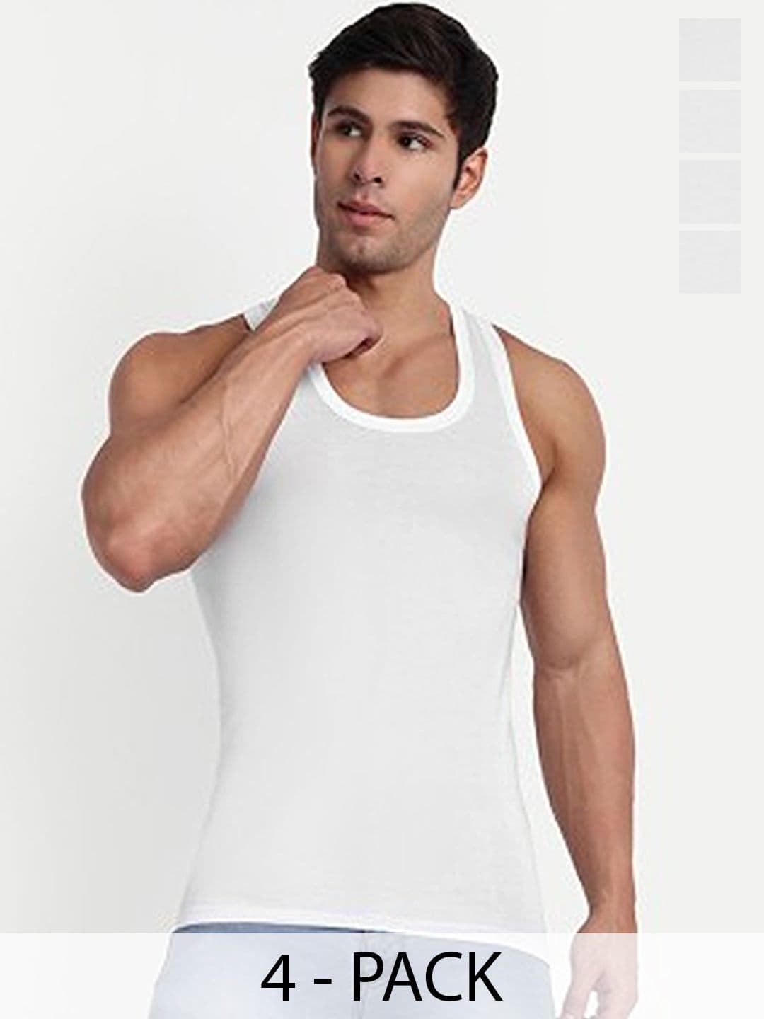 CAVENDERS Pack of 4 Pure Cotton Inner Vests - view 1