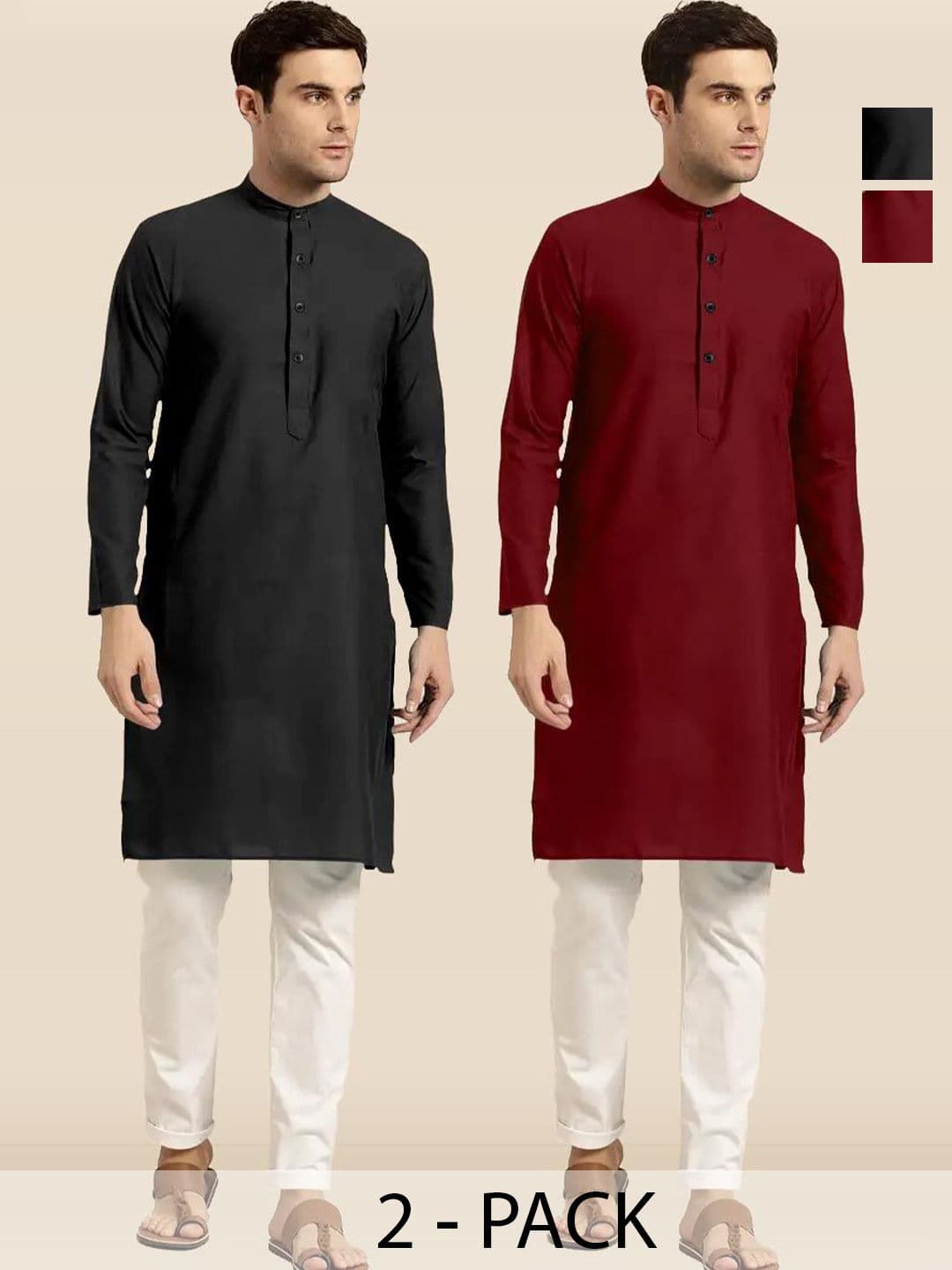 TIGER SNAKE Selection Of 2 Thread Work Mandarin Collar Straight Kurta - view 1