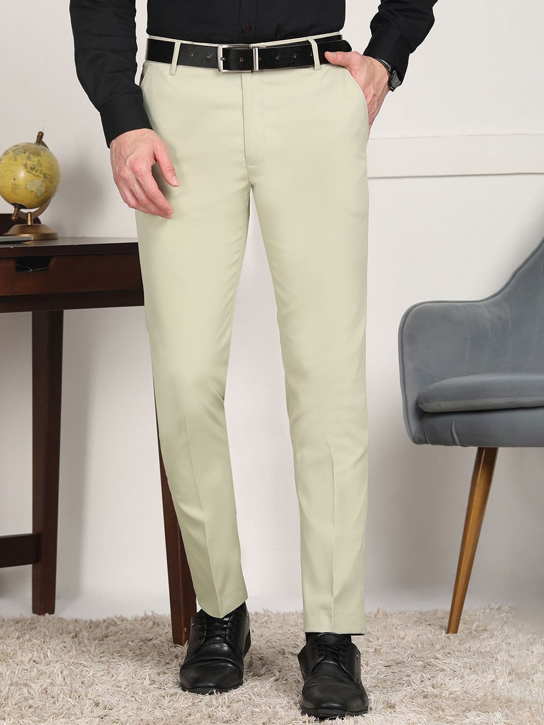 encore by INVICTUS Men Pleated Mid-Rise Formal Trousers - view 1