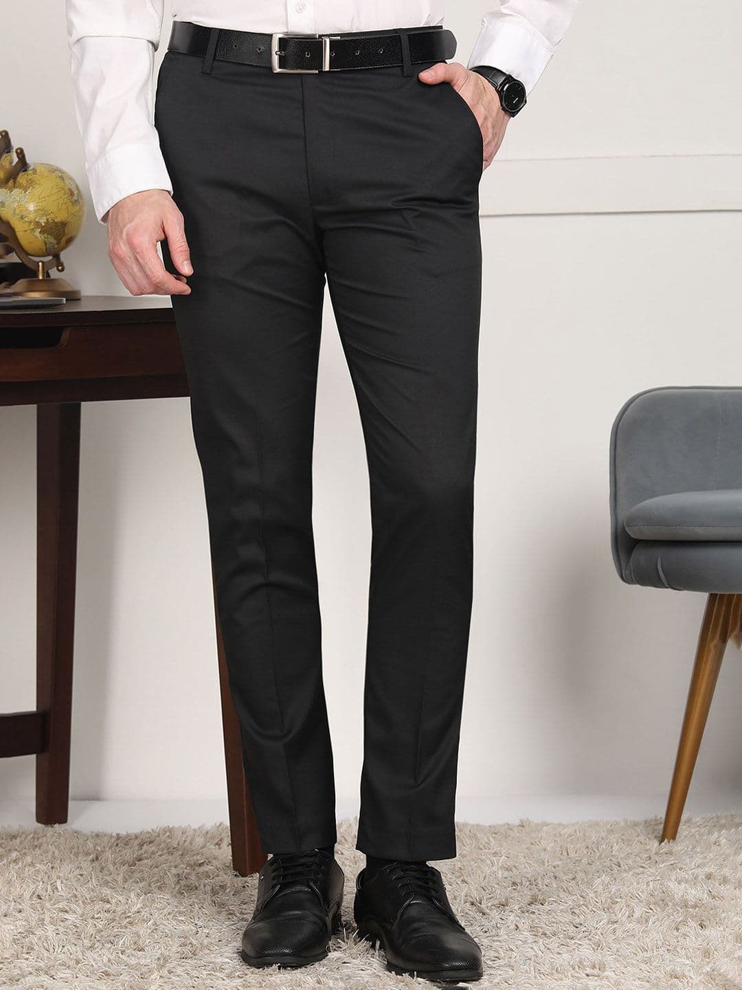 encore by INVICTUS Men Mid-Rise Formal Trousers - view 1