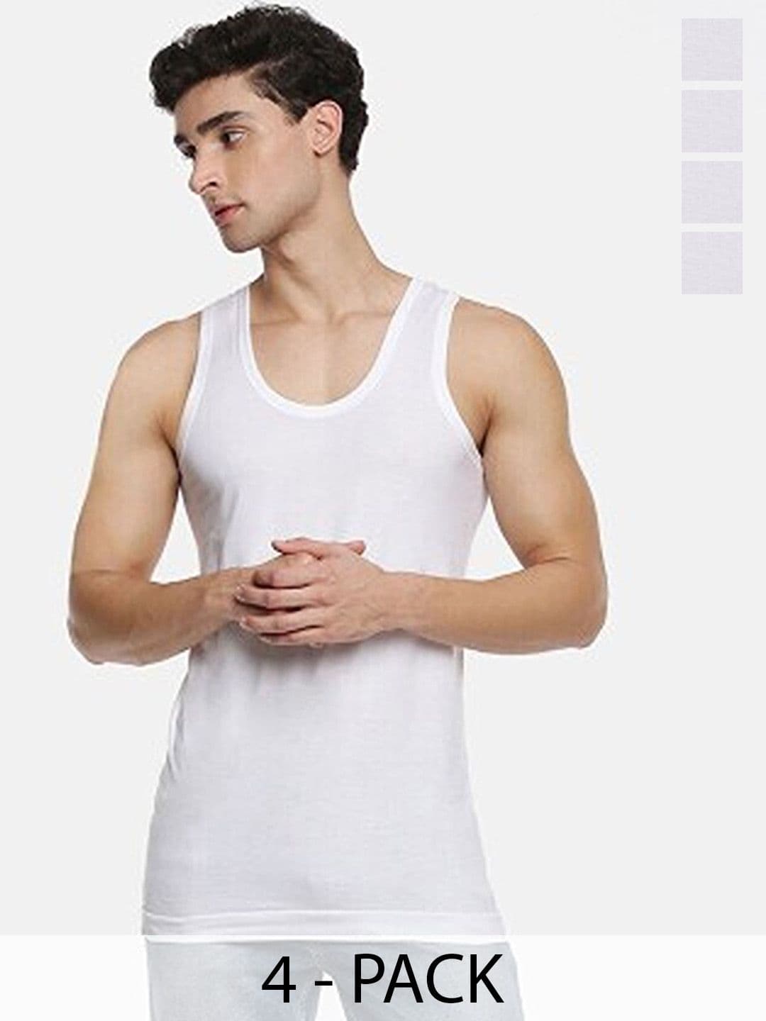 CAVENDERS Pack Of 4 Pure Cotton Basic Innerwear Vests soft White Premium quality Dno-v13st - view 1