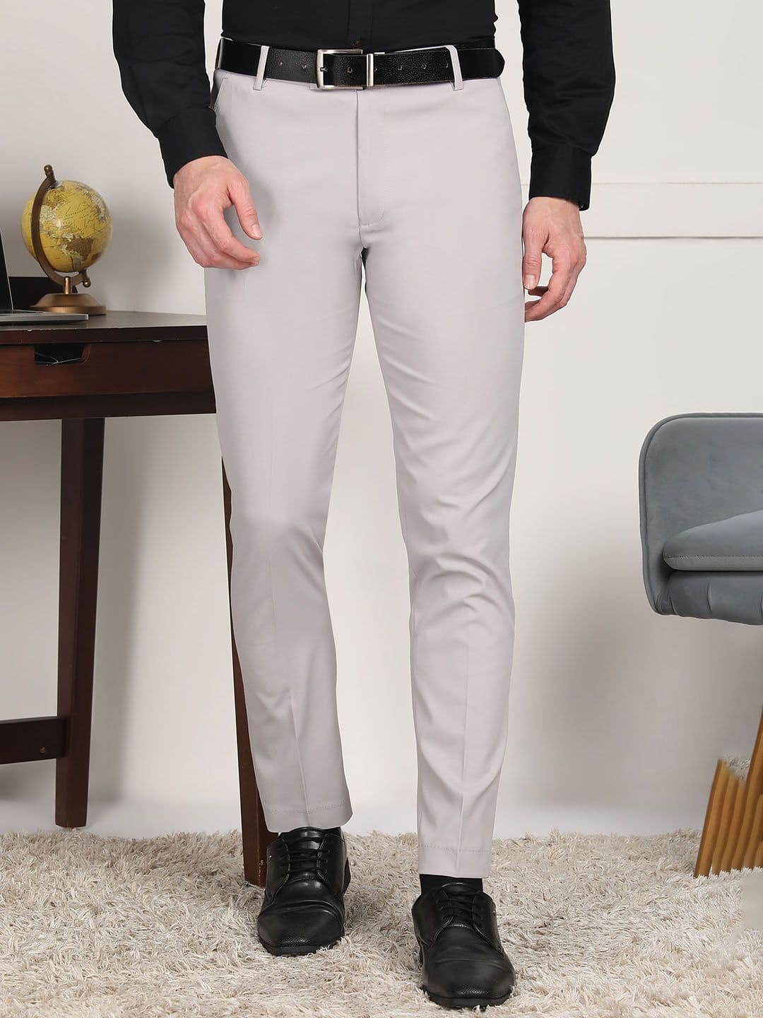 encore by INVICTUS Men Regular Fit Formal Trousers - view 1