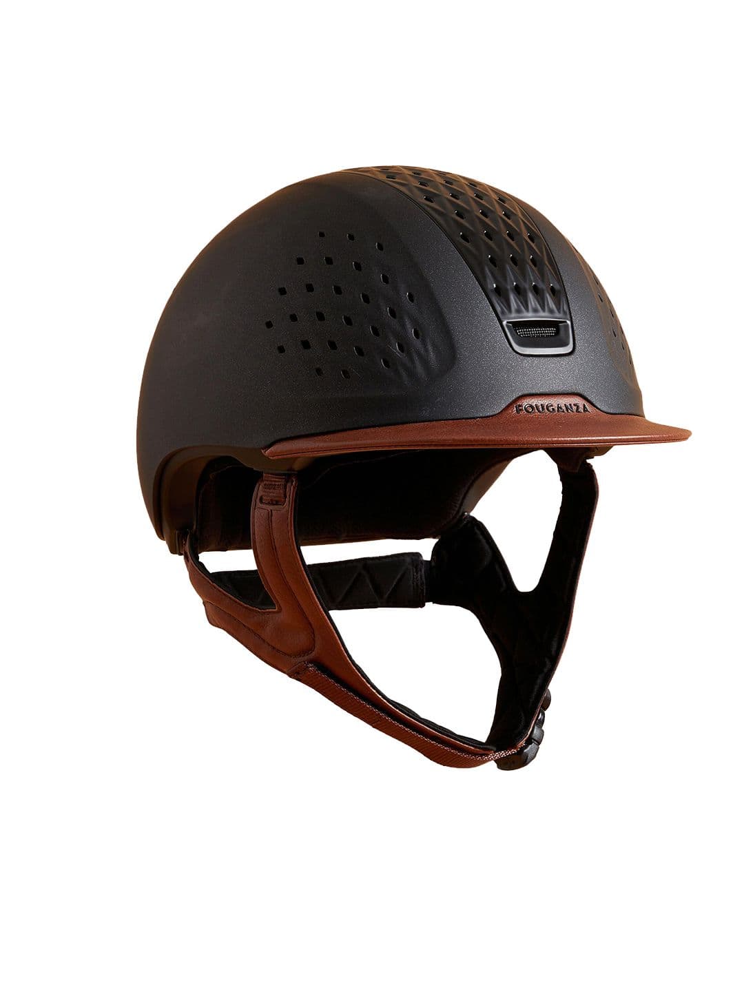 Decathlon Fouganza - Adults and Kids Brown Black 900 User Comfort Horse Riding Helmet and Bag - view 1