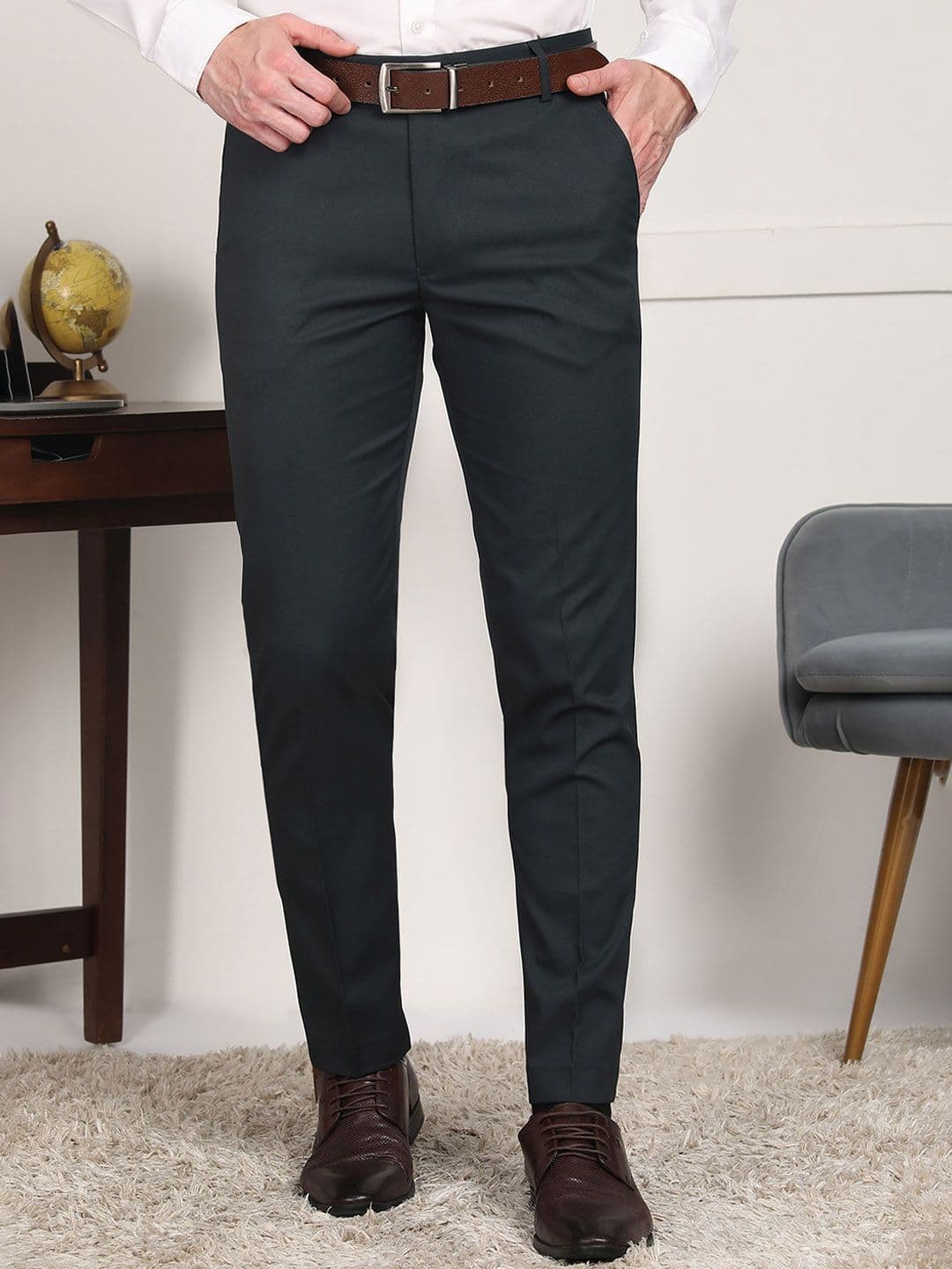 encore by INVICTUS Men Cotton Regular Fit Formal Trouser - view 1